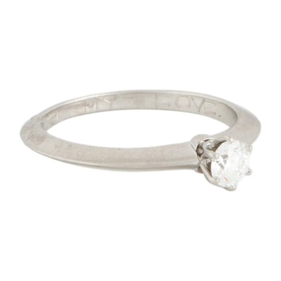 $2000 Authentic Tiffany & Co. Diamond Solitaire Platinum Ring VSI size 4.75 5 US - Picture 7 of 8